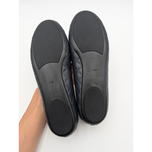 Vaneli Serene Cap Toe Ballet Flat Women's Navy Nappa/ Patent Size US11M EU42 - Picture 8 of 11